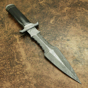 Amazing Custom Handmade Damascus Steel Dagger Knife " Buffalo horn Handle - SUSA KNIVES