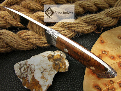 HANDMADE OUTCLASS ENGRAVED, HUNTING/FIGHTING CLAW KNIFE 440C MIRROR POLISHED - SUSA KNIVES