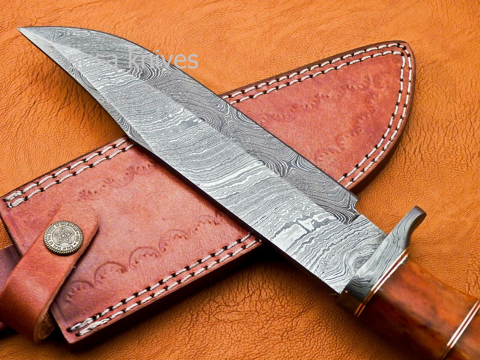 Handmade Damascus Steel 12.00 Inches Damascus Steel Bowie Knive - SUSA KNIVES