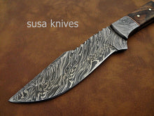 Load image into Gallery viewer, Custom made Moqen,s Damascus steel Hunting knife - SUSA KNIVES
