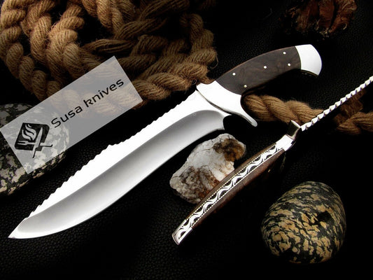 CUSTOM MADE, 440 C ,OUTDOOR JUNGLE HUNTING SURVIVAL FIGHTING CLAW BOWIE KNIFE - SUSA KNIVES