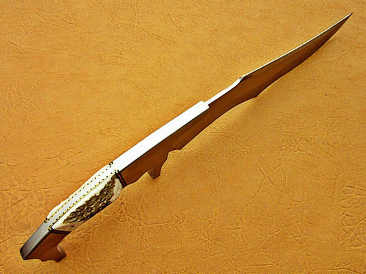 Amazing Custom Handmade D2 Tool Steel Hunting knife with Sheath"Stag horn Handle - SUSA KNIVES