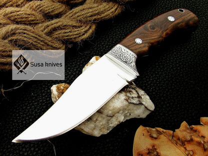 HANDMADE ENGRAVED, HUNTING/FIGHTING KNIFE  440C MIRROR POLISHED - SUSA KNIVES