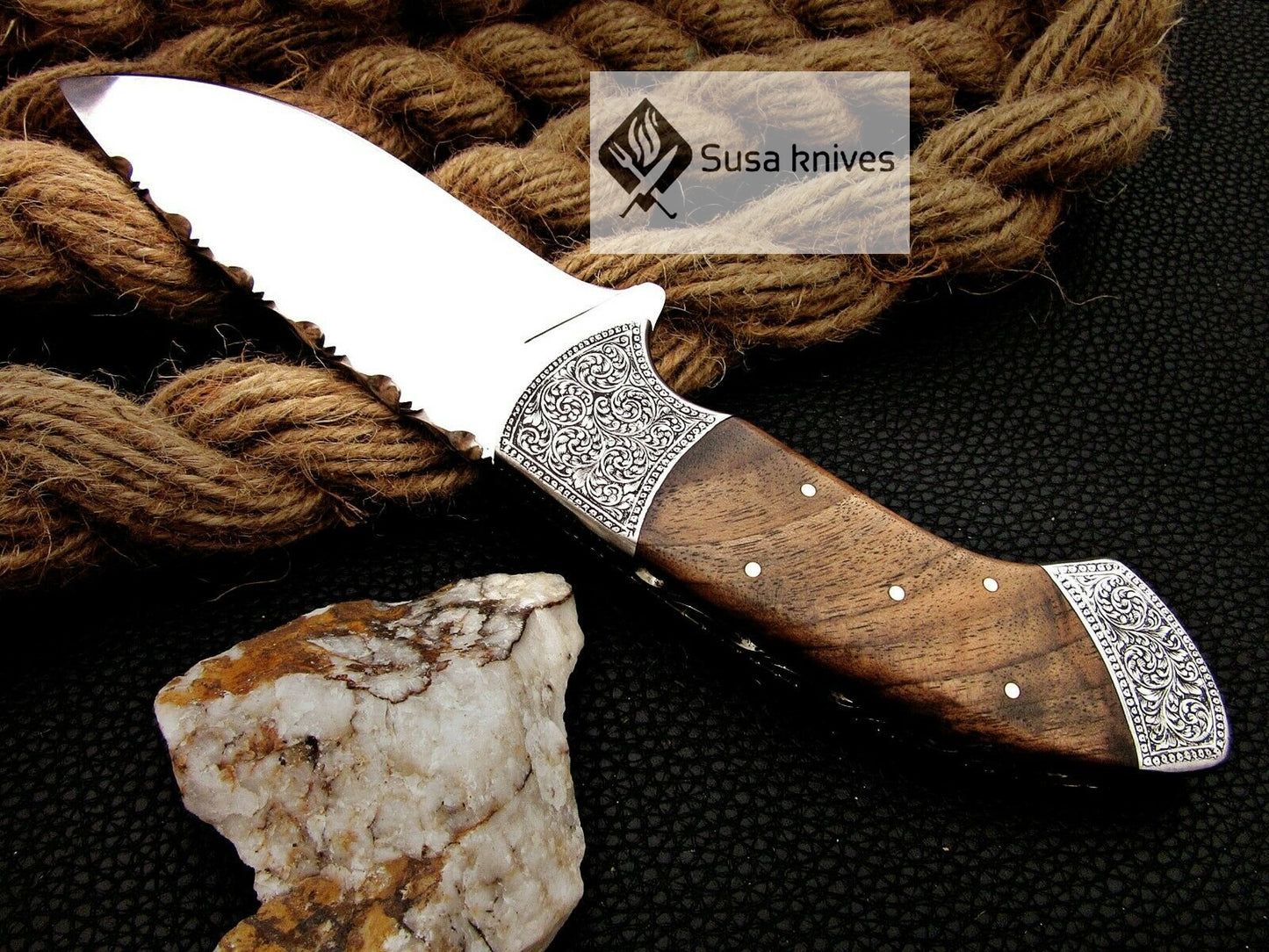 HANDMADE ENGRAVED OUTDOOR HUNTING / FIGHTING CLAW KNIFE - SUSA KNIVES