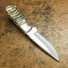 Load image into Gallery viewer, CUSTOM HAND MADE D2 HUNTING KNIFE - FULL TANG - SHEEP HORN HANDLE - SUSA KNIVES
