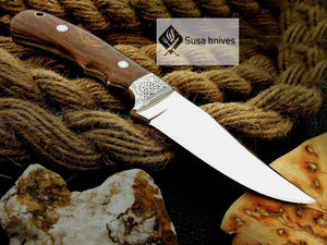 HANDMADE ENGRAVED, HUNTING/FIGHTING KNIFE  440C MIRROR POLISHED - SUSA KNIVES