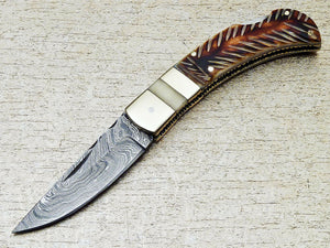 Over All Length = 8.5" Inches Approx  Handle Size = 4.5" Inches Approx  Blade Size = 4.0" Inches Approx  Hand Casted Brass Bolster   HANDLE MATERIAL- Stag Horn - SUSA KNIVES