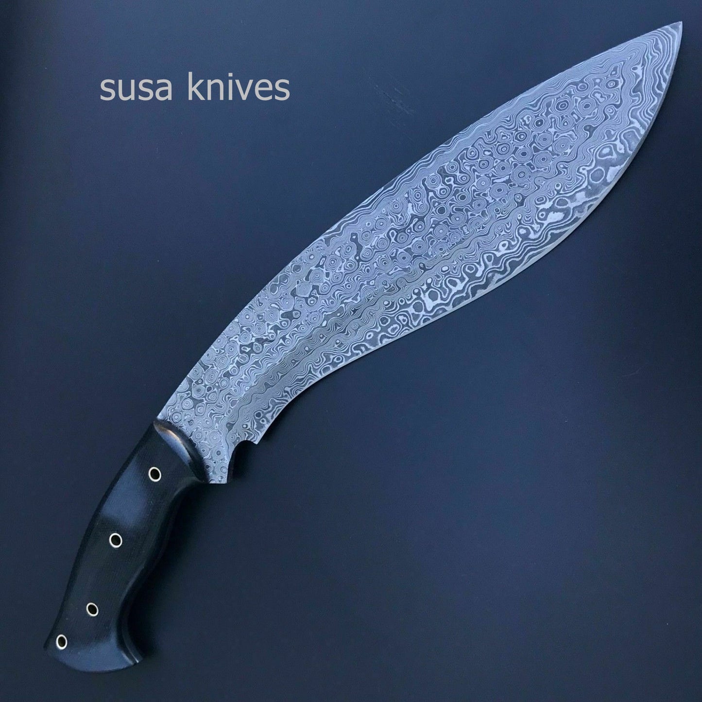 Custom Handmade Damascus Steel Amazing Kukri Knife With Black Micarta Handle - SUSA KNIVES