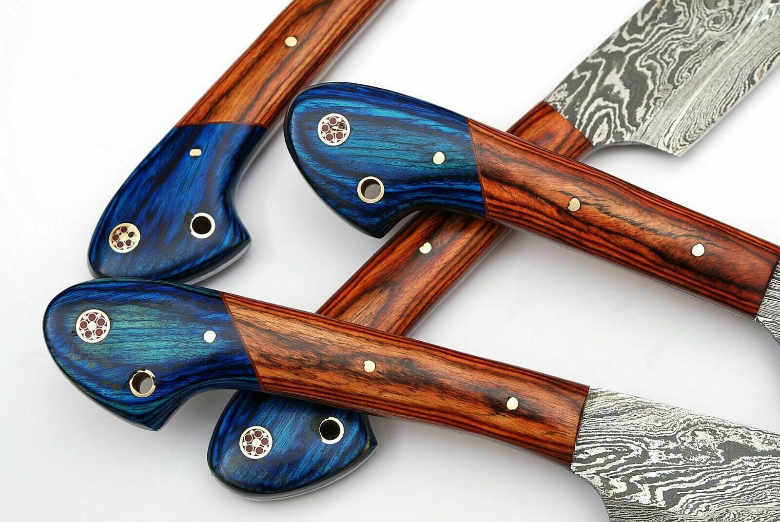 Set Of 4 Beautiful Handmade Damascus Steel Chef Knives With Leather Bag - SUSA KNIVES