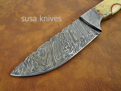 Custom hand crafted Damascus steel Moqen,s Bone lover Knife (Special Sale) - SUSA KNIVES