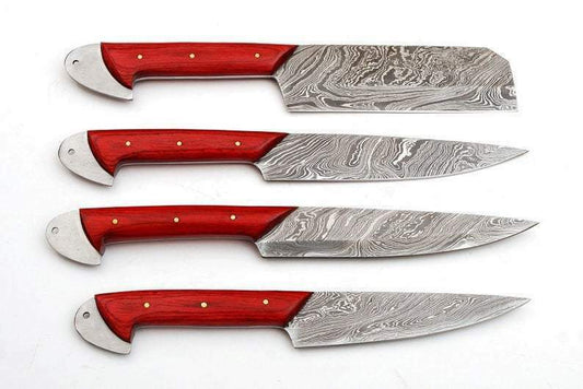 Overall Lengths 8 to 13 Inches  Handle Lengths 4.5 Inches  Blade Lengths 4.5  to 10.5 Inches  Handle Material:   Dollar Wood Handle Blade Material:     Damascus steel  Blade Pattern:       Twisted - SUSA KNIVES