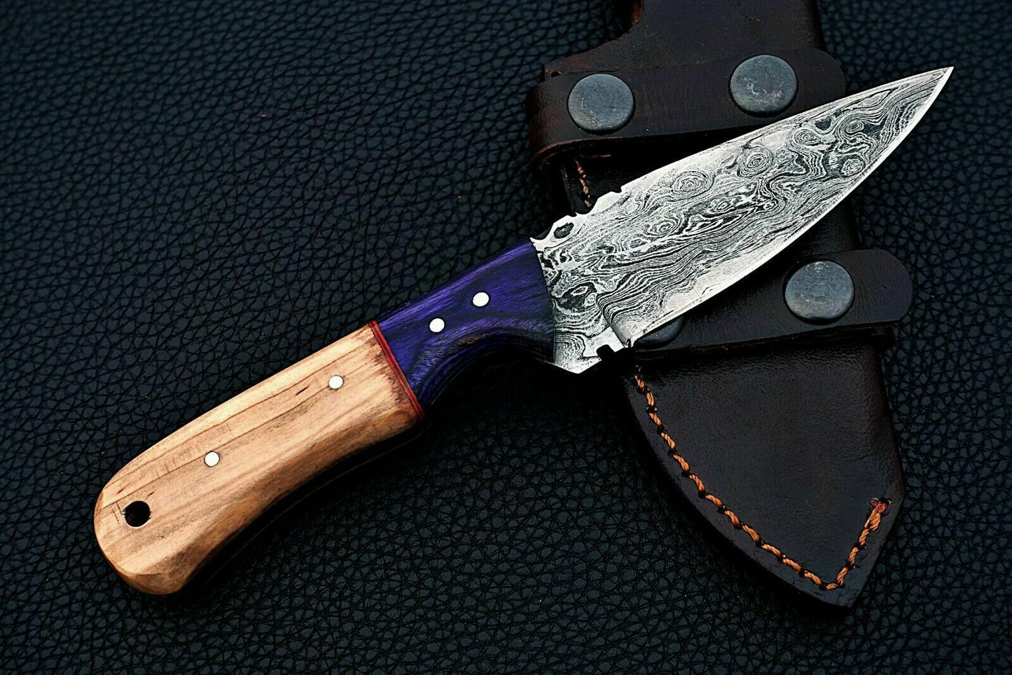 CUSTOM HAND MADE DAMASCUS STEEL HUNTING SKINNER KNIFE. - SUSA KNIVES