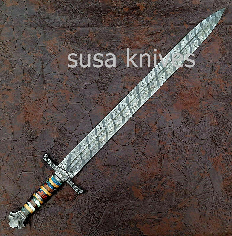 Custom Handmade Damascus Steel Swords Knife - SUSA KNIVES