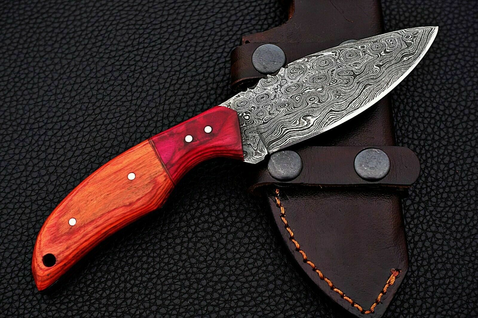 CUSTOM HAND MADE DAMASCUS STEEL HUNTING SKINNER KNIFE. - SUSA KNIVES