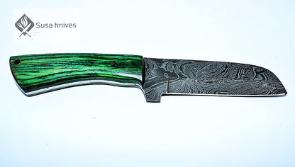 HAND FORGED DAMASCUS STEEL BULL CUTTER/COWBOY KNIFE & PUKKA WOOD HANDLE - SUSA KNIVES