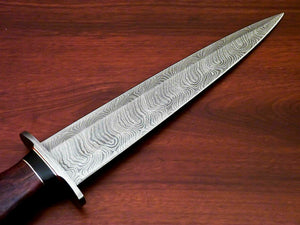 AmazingCustom Hand-Forged Damascus Steel Dagger knife " Natural Rose Wood Handle - SUSA KNIVES