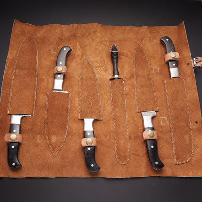 DAMASCUS CHEF/KITCHEN KNIFE 6 PCS - SUSA KNIVES