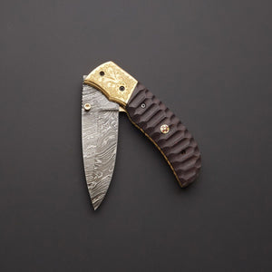 DAMASCUS STEEL FOLDING/POCKET KNIFE - SUSA KNIVES